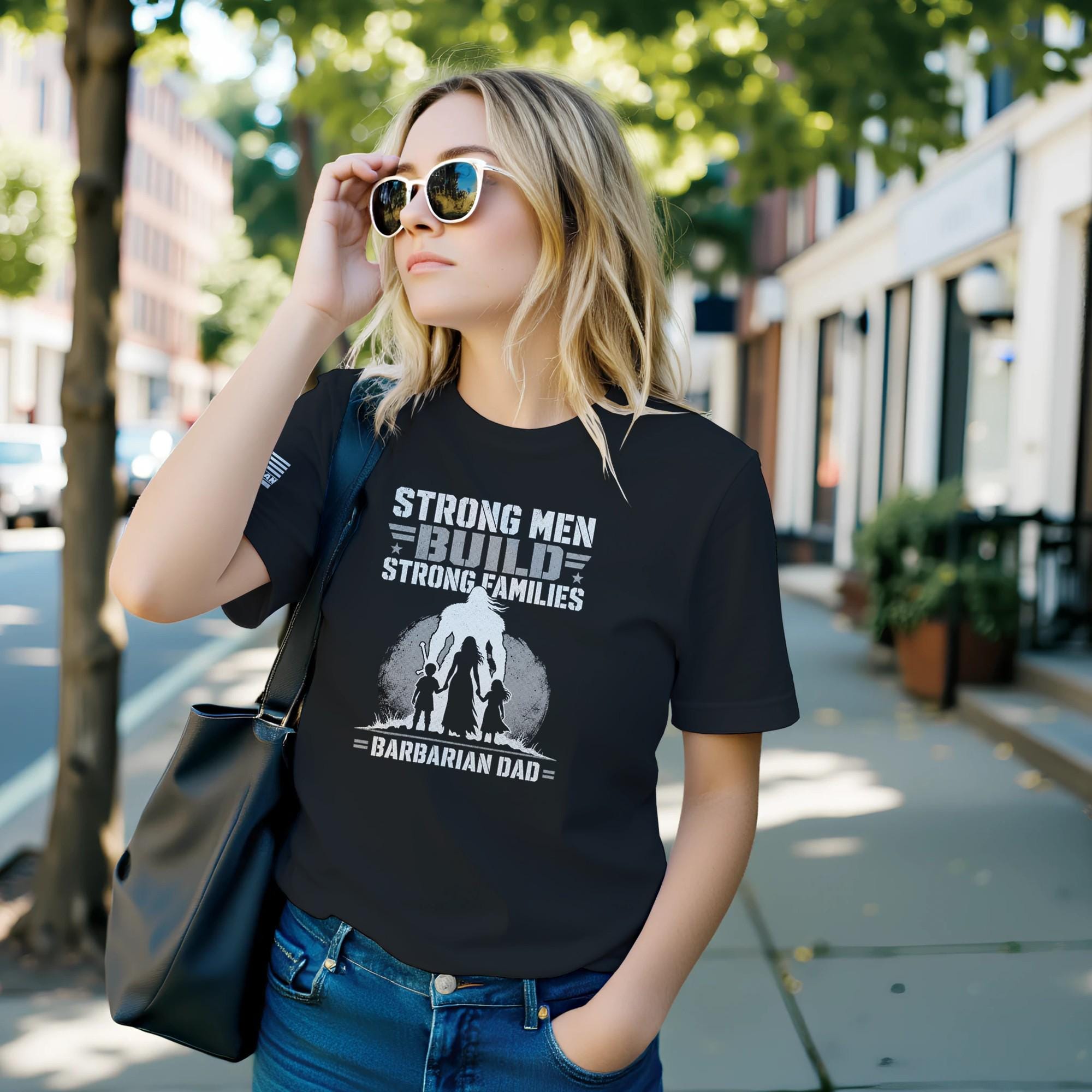 Strong Men Build Strong Families T-Shirt | Fatherhood Leadership Tee