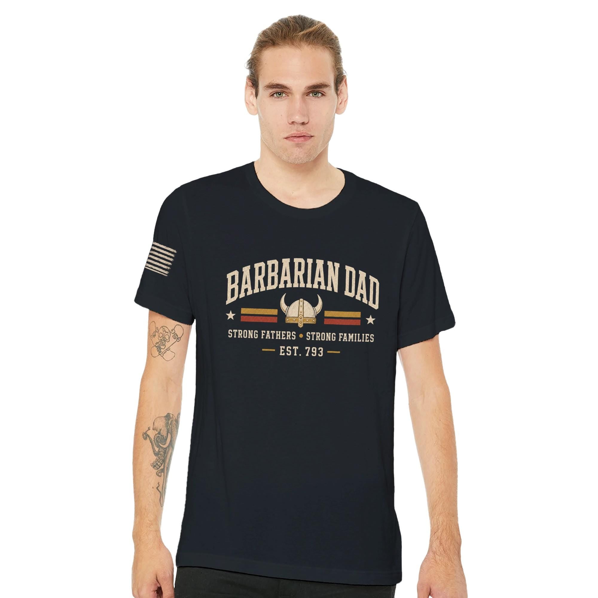 Barbarian Dad Retro T-Shirt, Vintage Style Graphic Tee, Father's Day Apparel