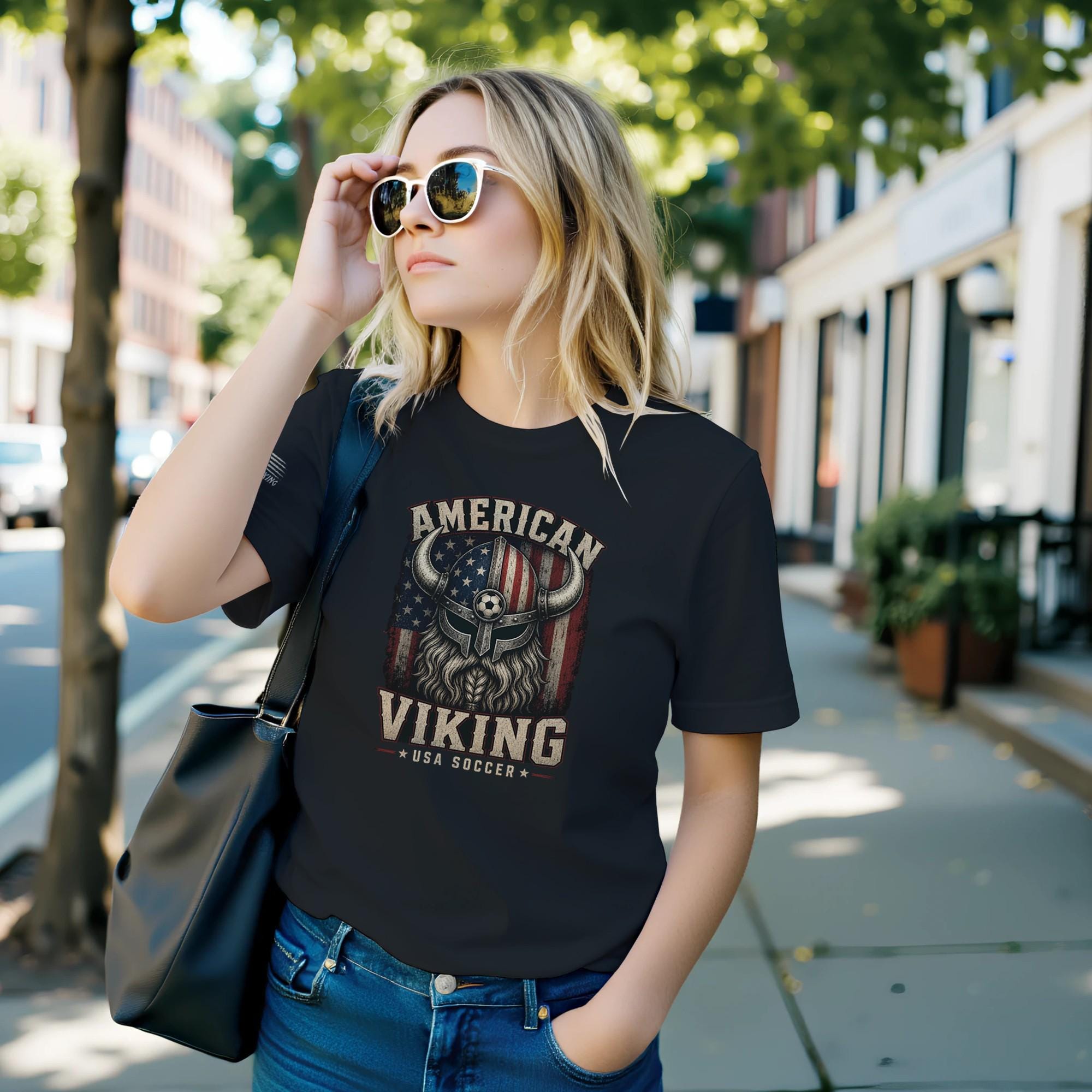 American Viking USA Soccer T-Shirt, Team Support Fan Tee