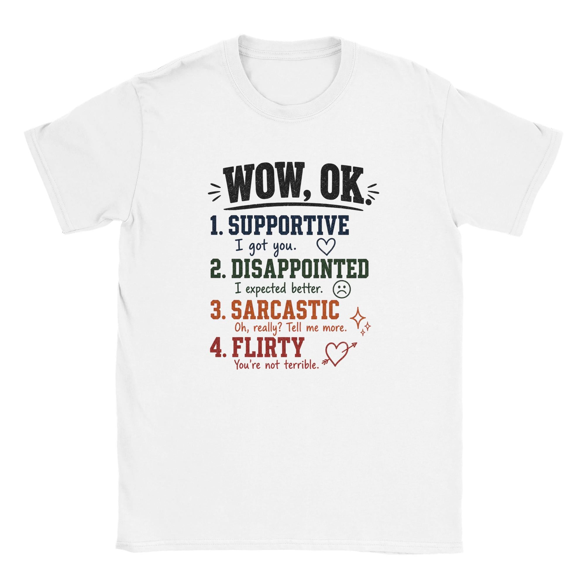 WOW OK Graphic Tee, Viral Meme Shirt, Sarcastic Cotton Crewneck