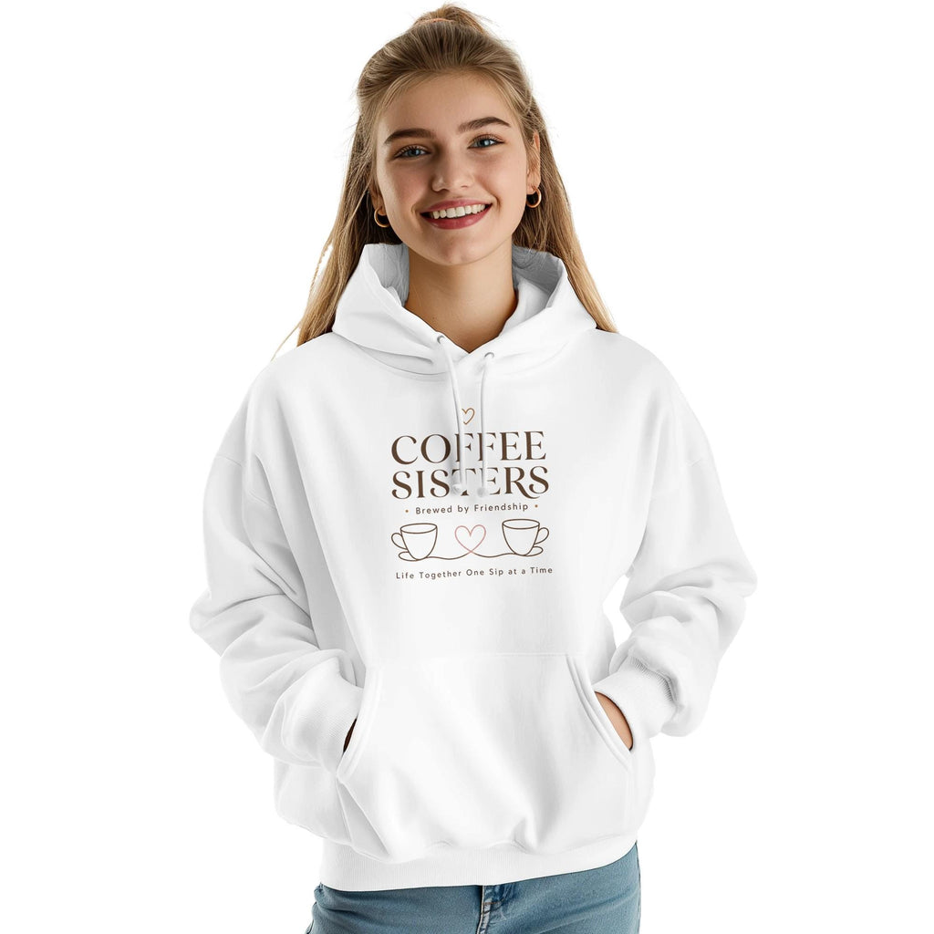 Coffee Sisters Hoodie, Retro Bestie Matching Sweatshirt, Vintage Caffeine Lover Top