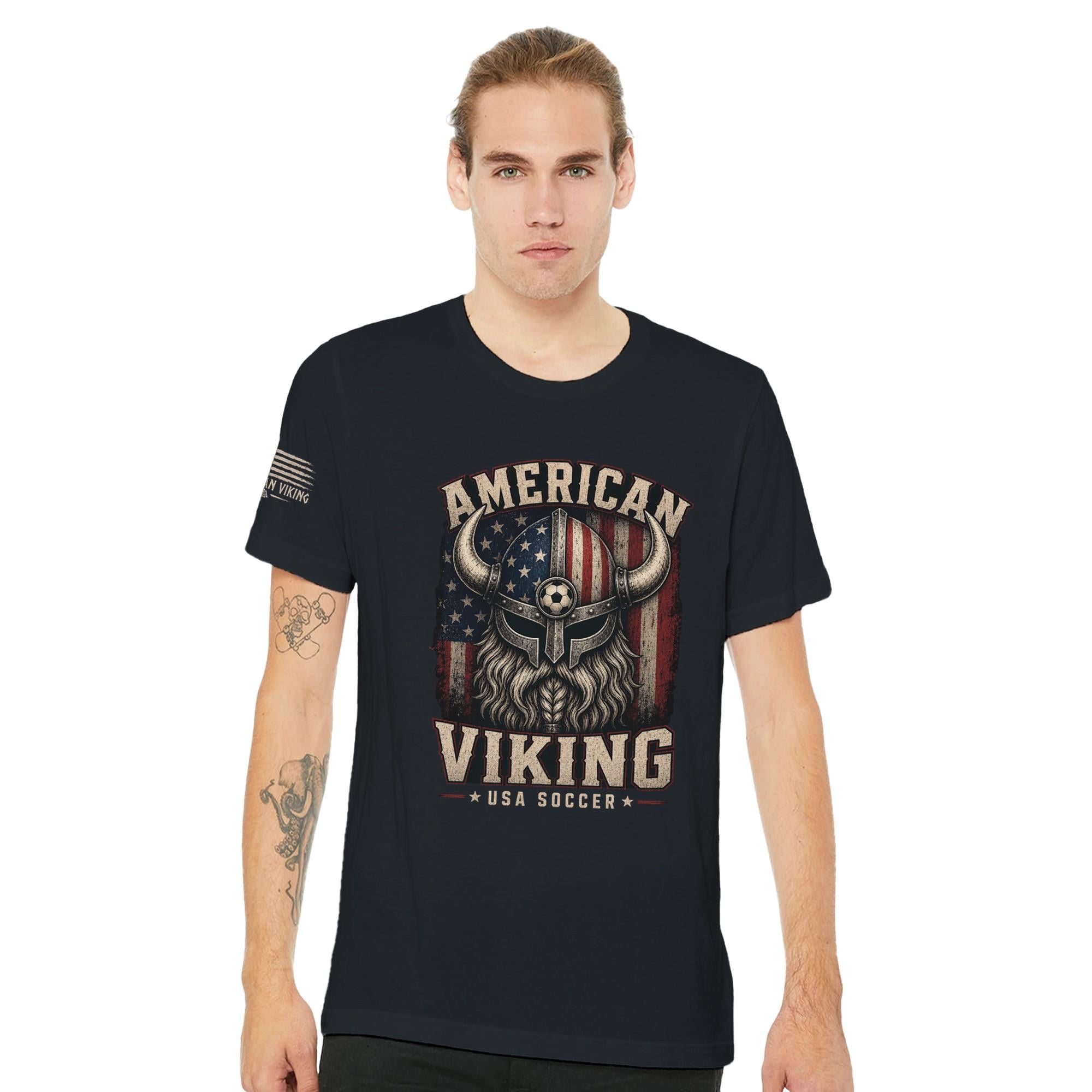 American Viking USA Soccer T-Shirt, Team Support Fan Tee