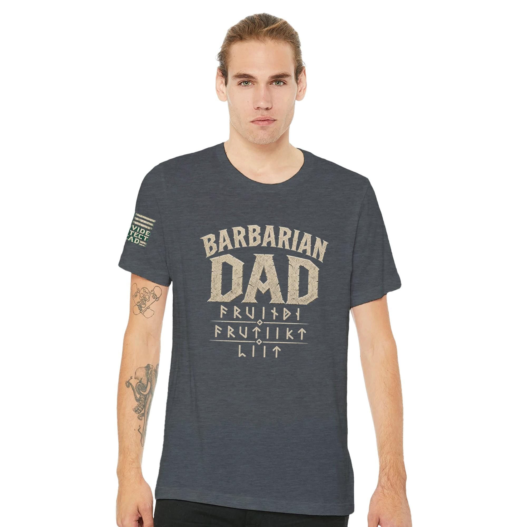 American Viking Dad Shirt, Norse Warrior Raven Graphic Tee