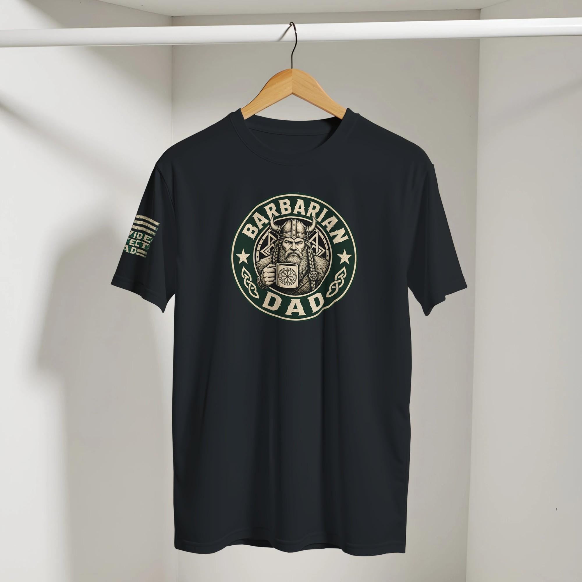 Barbarian Dad Starbucks Style T-Shirt – Coffee Lover Graphic Tee