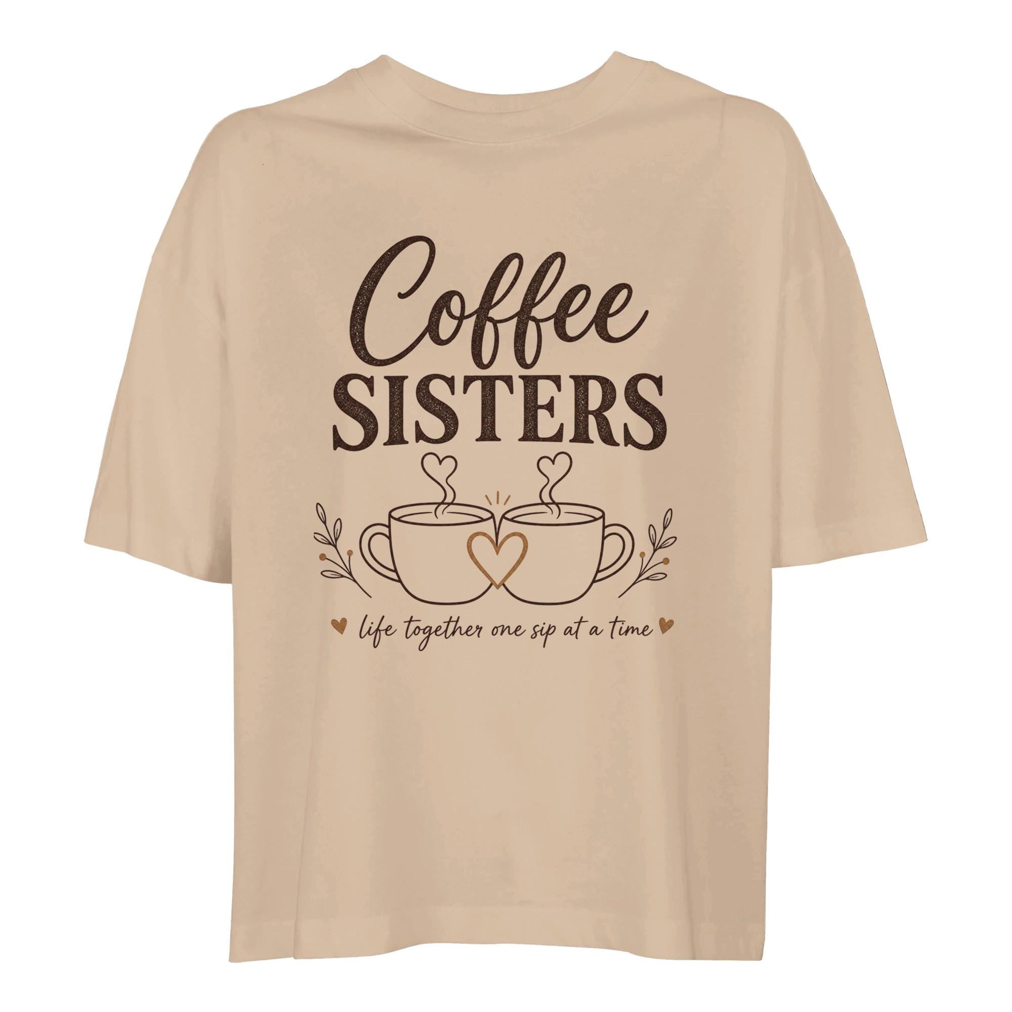 Coffee Sisters Crop Top – 1920s Slang Bestie Tee, Retro Coffee Lover Shirt