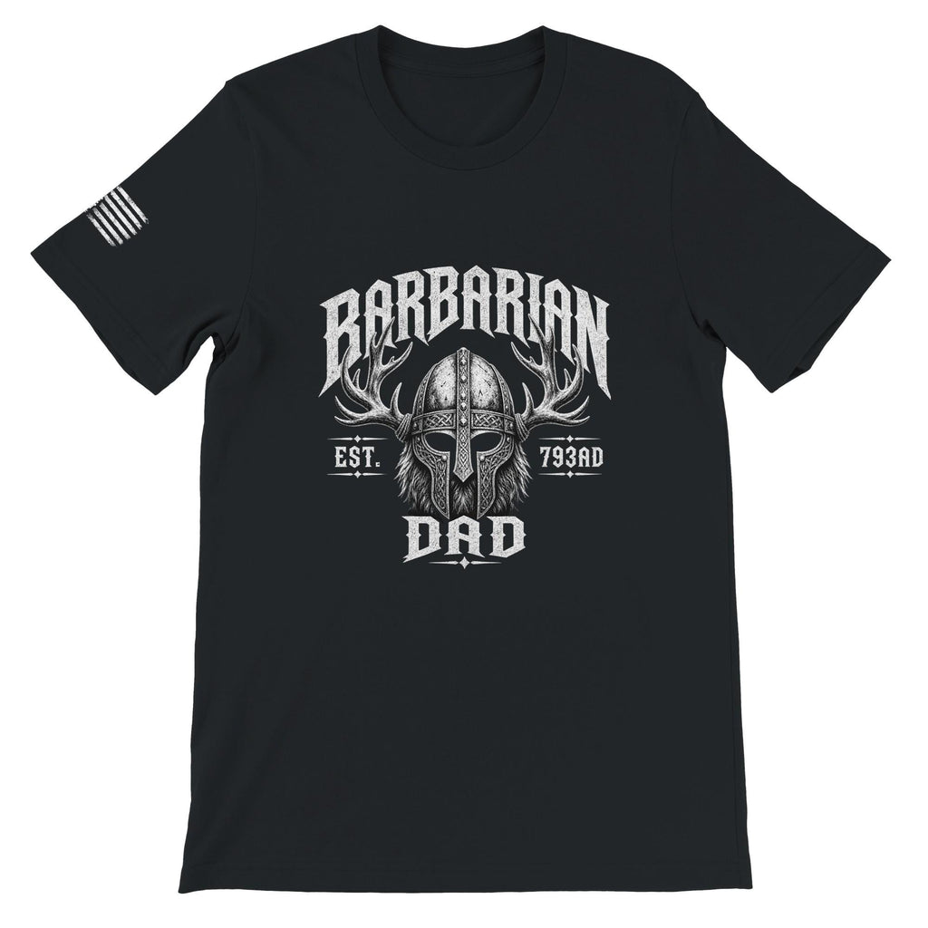 Barbarian Dad Shirt  Graphic Tee Antler Helmet