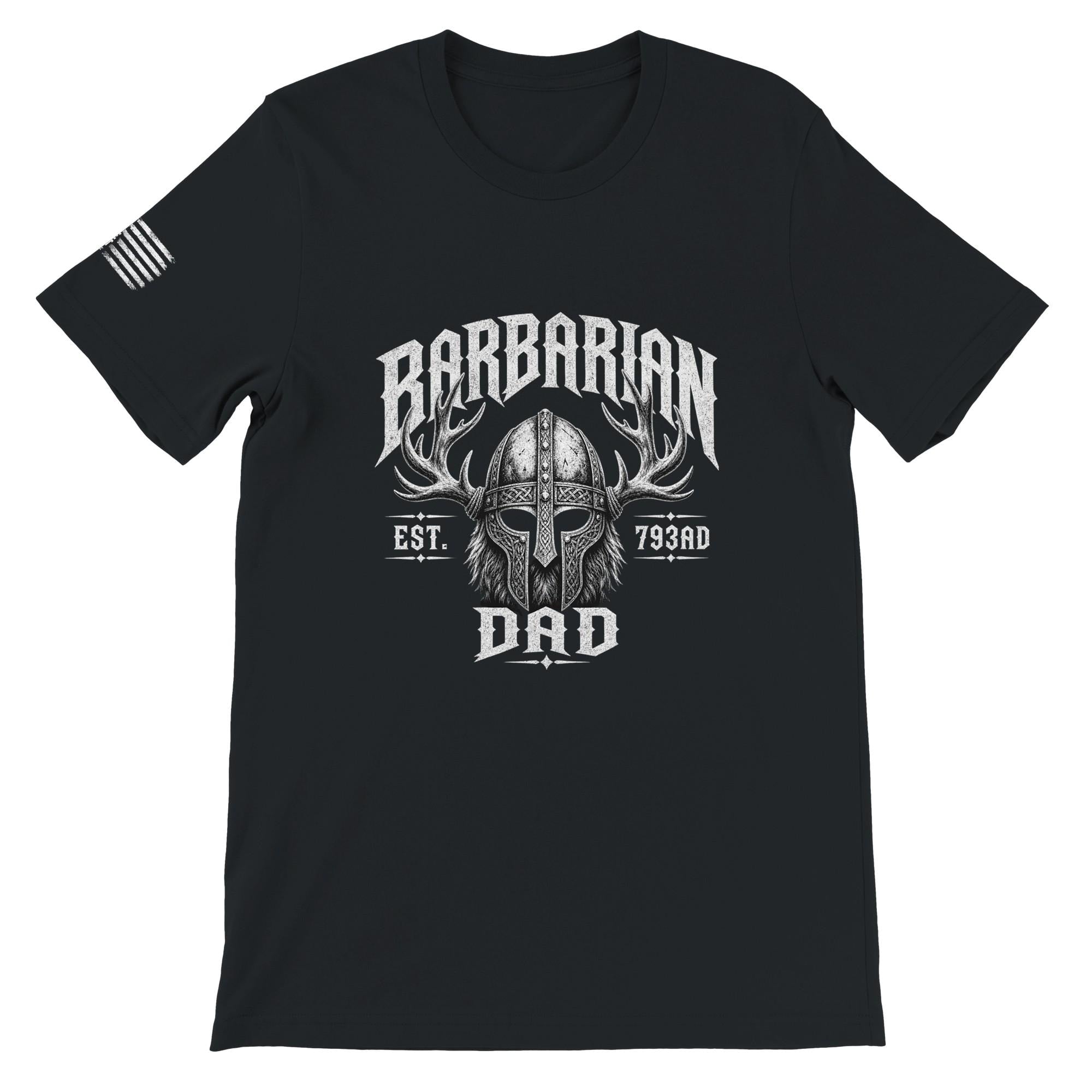 Barbarian Dad Shirt  Graphic Tee Antler Helmet