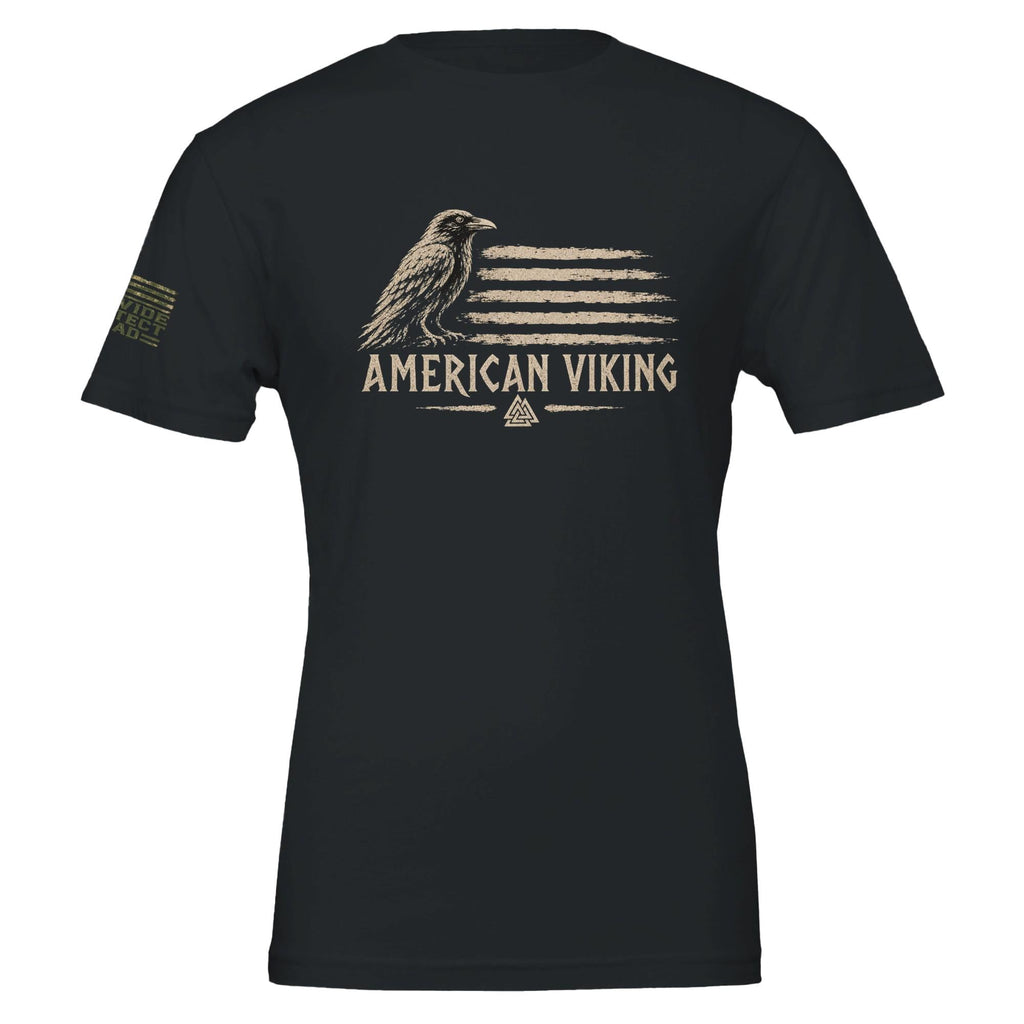American Viking Norse Raven Valknut Graphic T-Shirt, Warrior Mindset Apparel