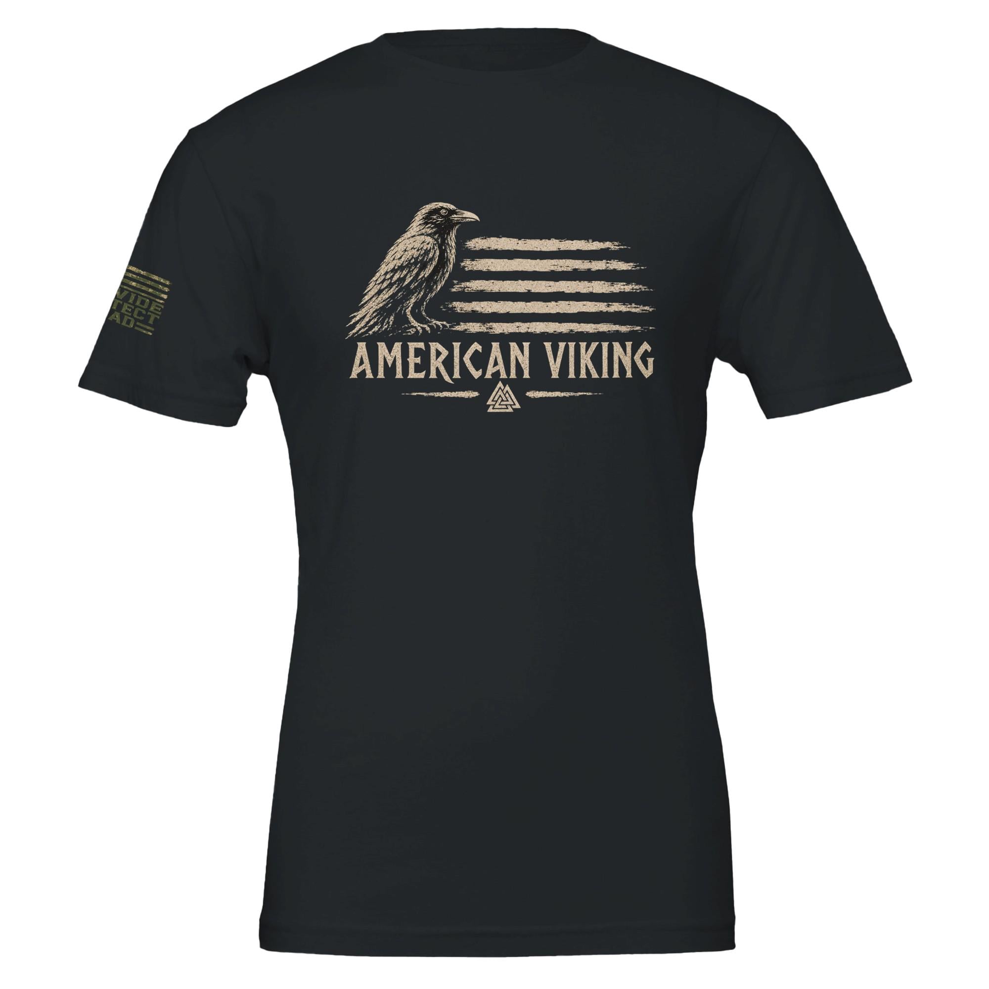 American Viking Norse Raven Valknut Graphic T-Shirt, Warrior Mindset Apparel