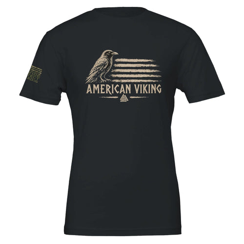 American Viking Norse Raven Valknut Graphic T-Shirt, Warrior Mindset Apparel