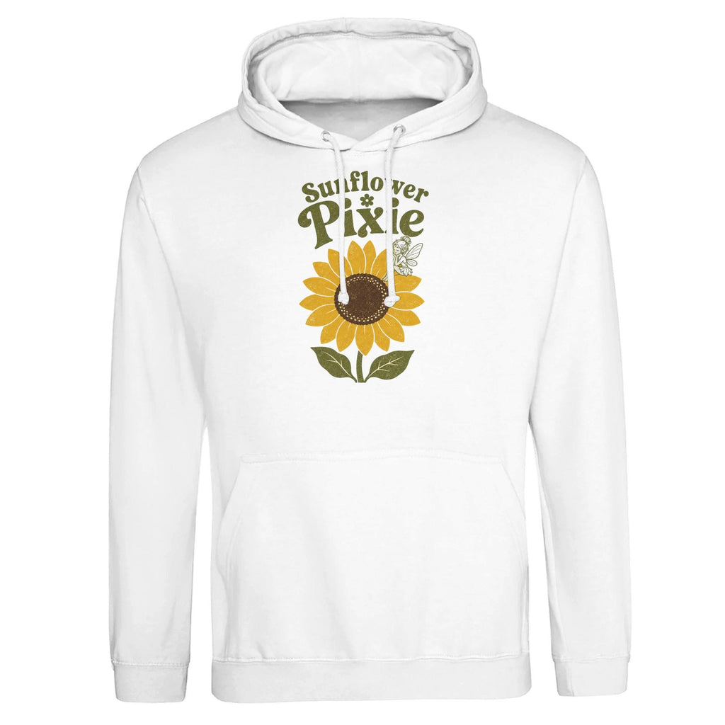 Sunflower Pixie Hoodie, Whimsical Floral Boho Pullover, Summer Spring Sweatshirt