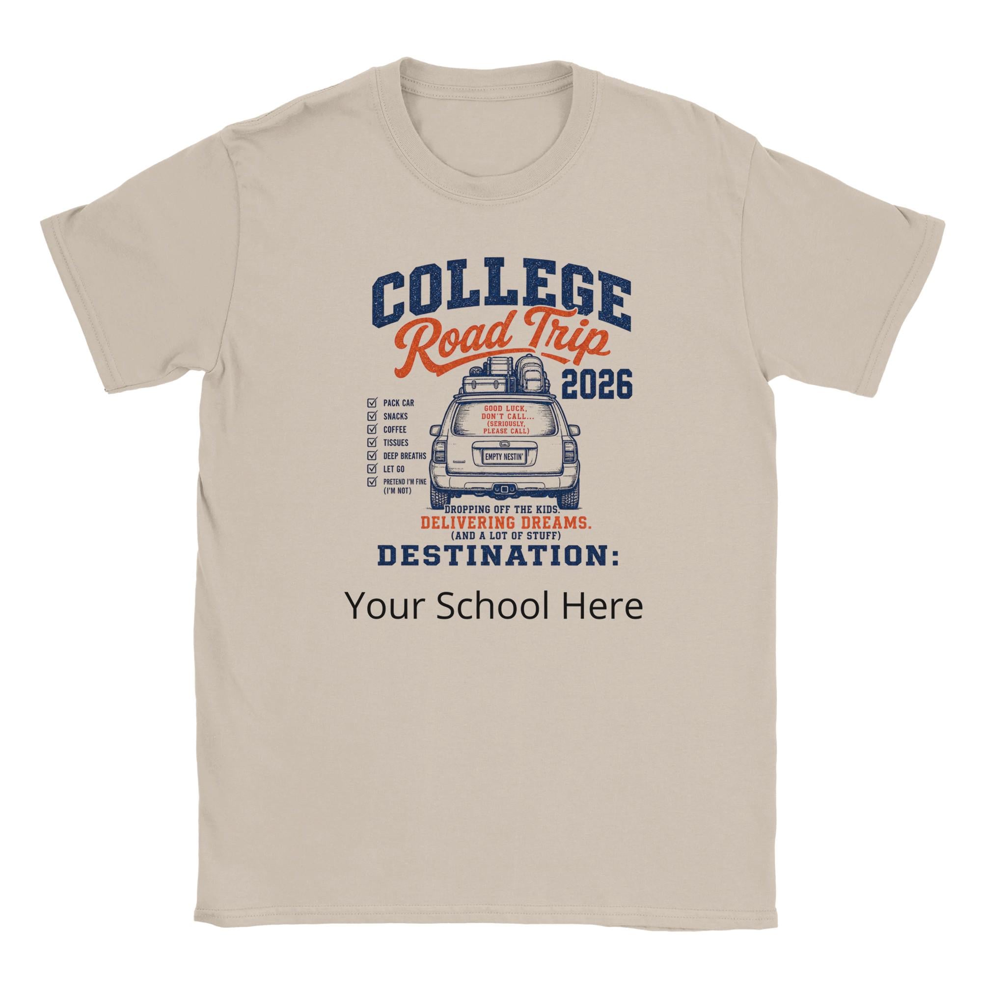 College Road Trip 2026 T-Shirt, Parent Move-In Day Tee, Dorm Adventure Apparel