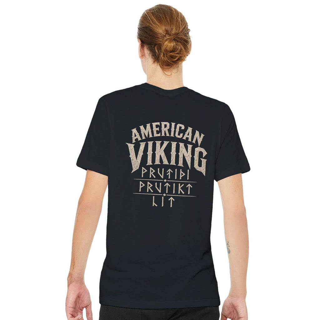 American Viking T-Shirt, Norse Raven Valknut Graphic Tee, Warrior Mindset Shirt