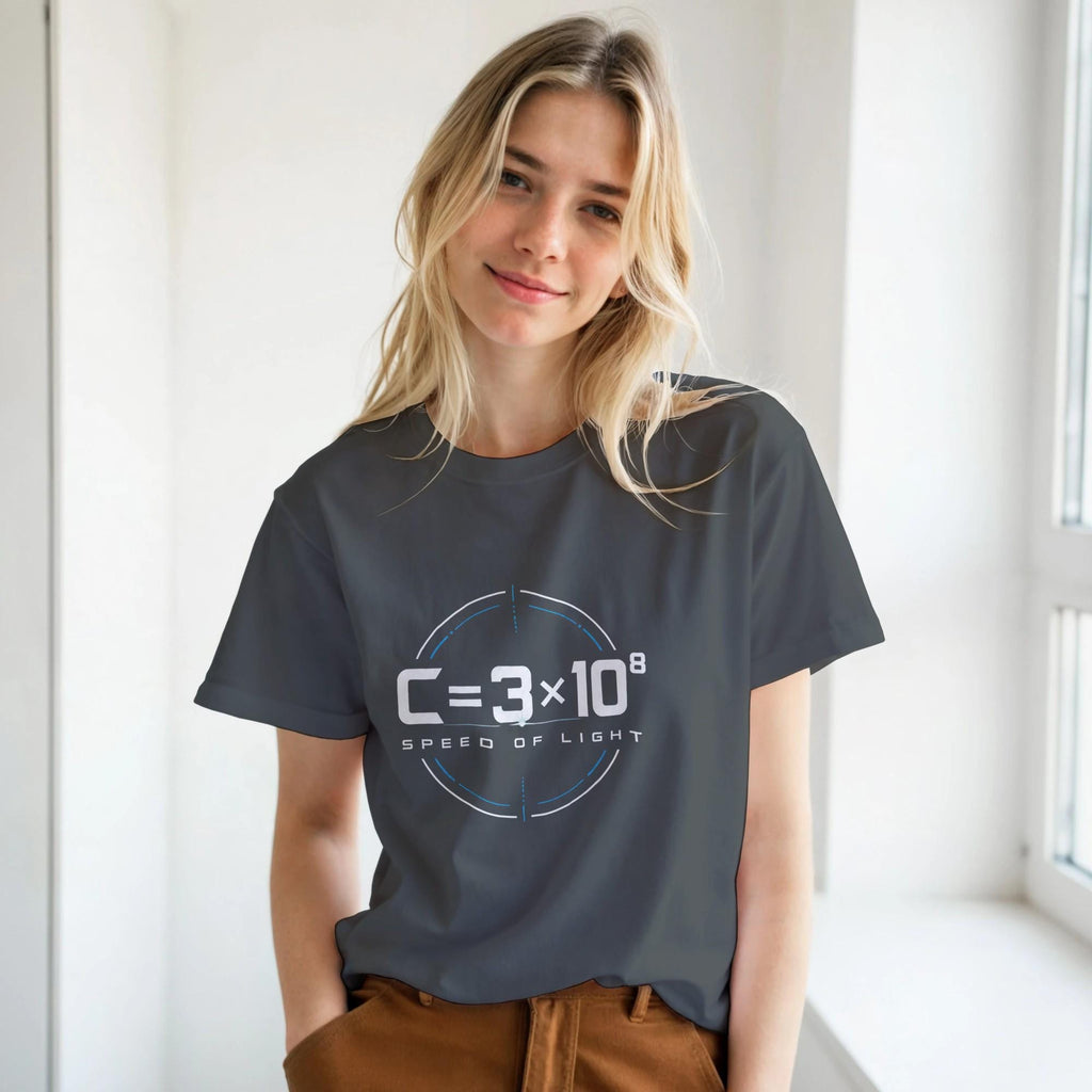 Speed of Light Formula T-Shirt, Physics Equation Tee, Science Nerd Apparel