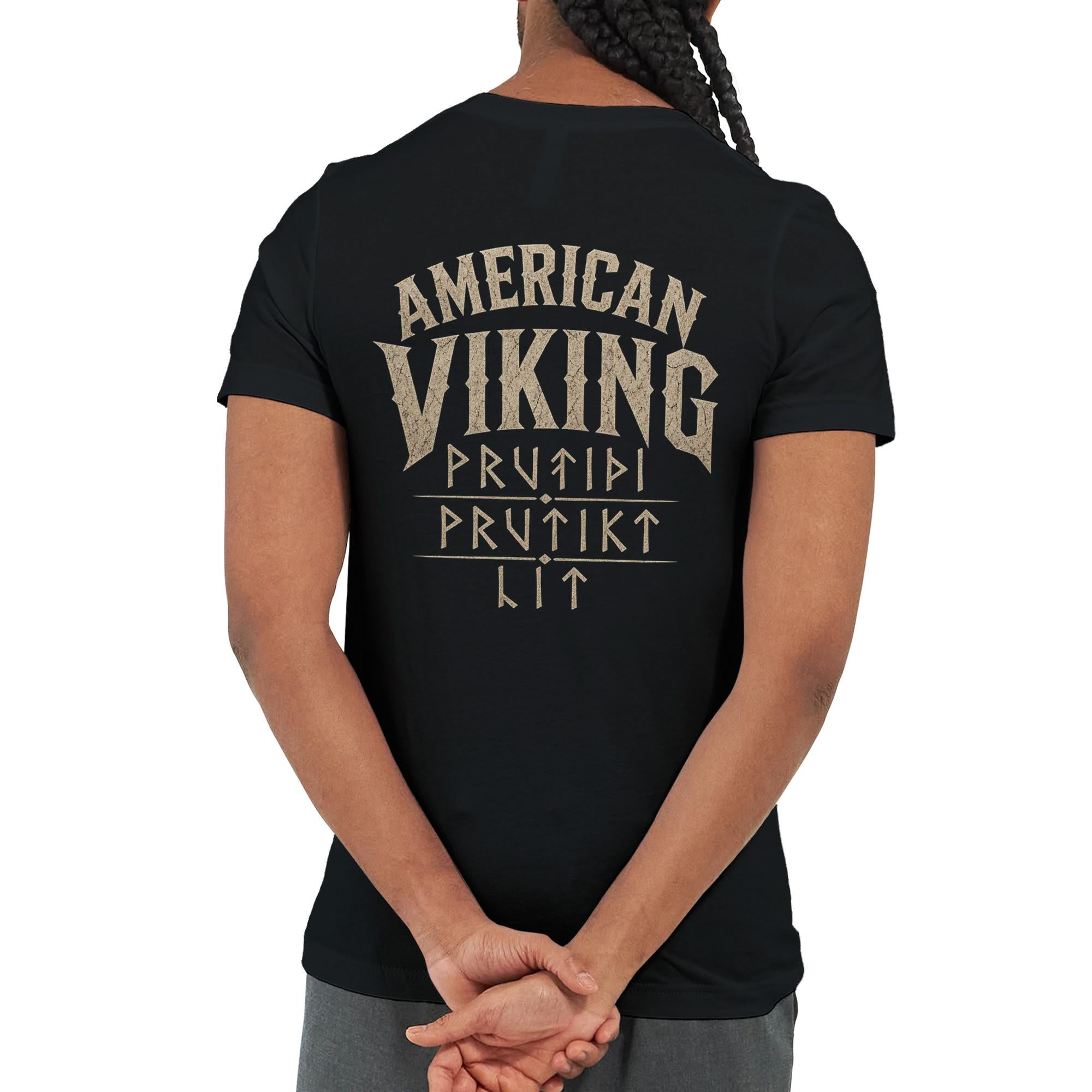 American Viking T-Shirt, Norse Raven Valknut Graphic Tee, Warrior Mindset Shirt