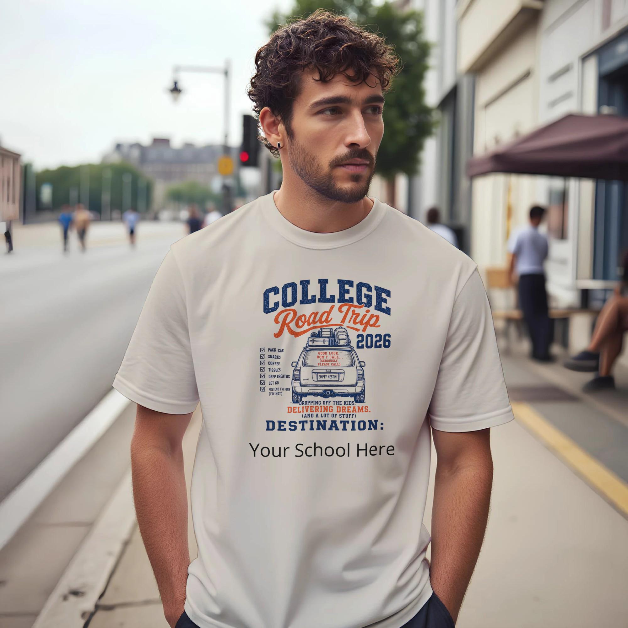 College Road Trip 2026 T-Shirt, Parent Move-In Day Tee, Dorm Adventure Apparel