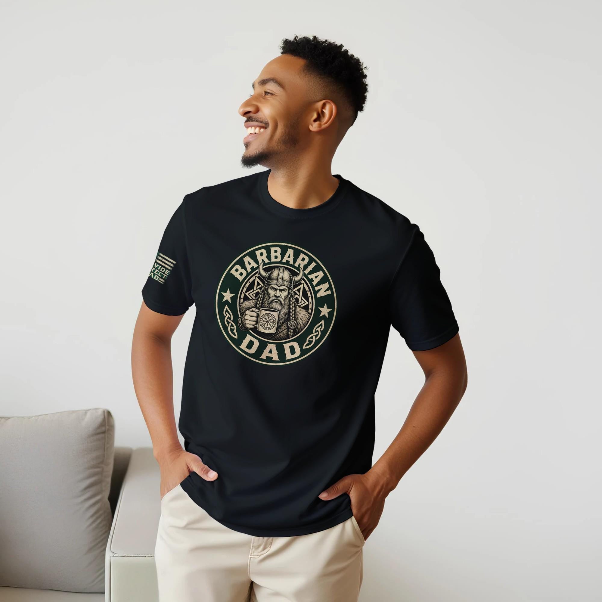Barbarian Dad Starbucks Style T-Shirt – Coffee Lover Graphic Tee