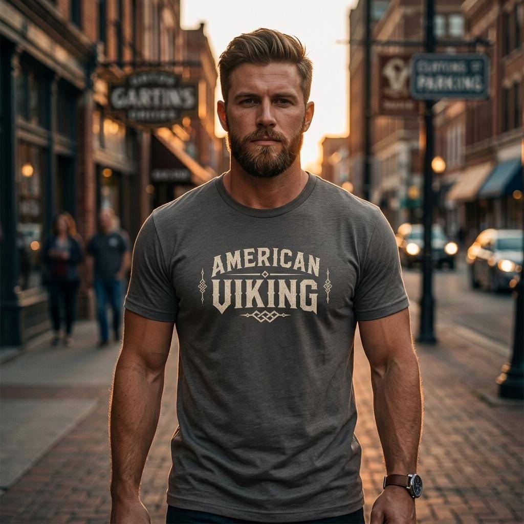 American Viking 1776 T-Shirt, Patriotic Norse Heritage Tee
