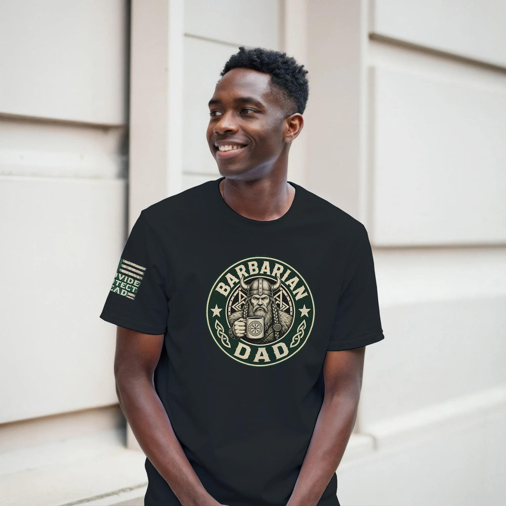 Barbarian Dad Starbucks Style T-Shirt – Coffee Lover Graphic Tee