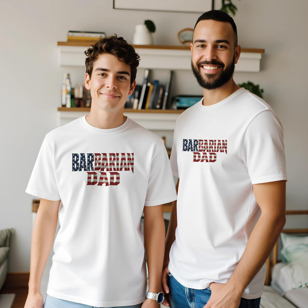 Barbarian Dad T-Shirt, Protect Provide Lead, USA Flag Tee