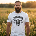 Barbarian Dad Viking Helmet T-Shirt, Norse Warrior Graphic Tee, Father's Day Gift