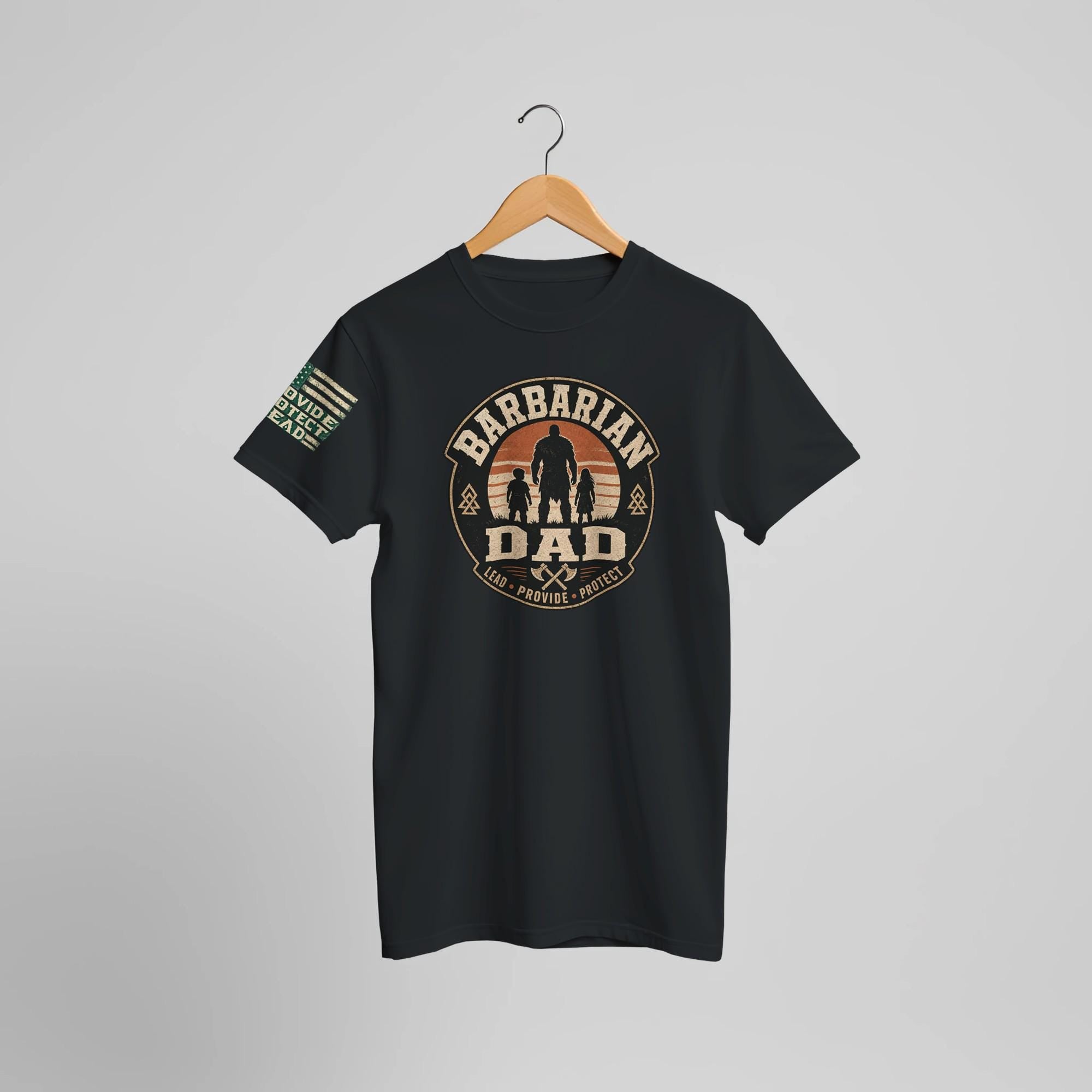 Barbarian Dad Graphic Tee | Lead Provide Protect Father's Day Shirt
