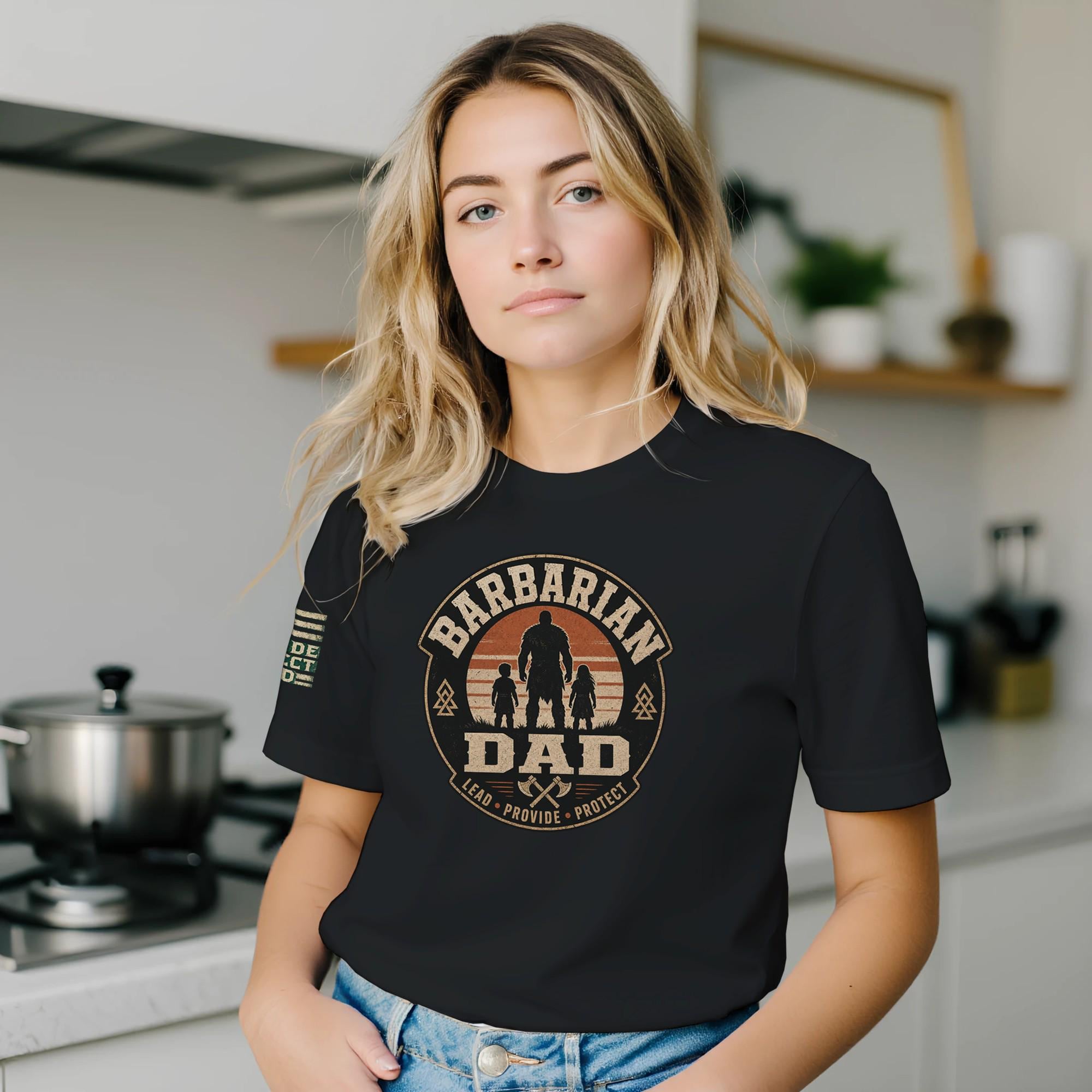 Barbarian Dad Graphic Tee | Lead Provide Protect Father's Day Shirt