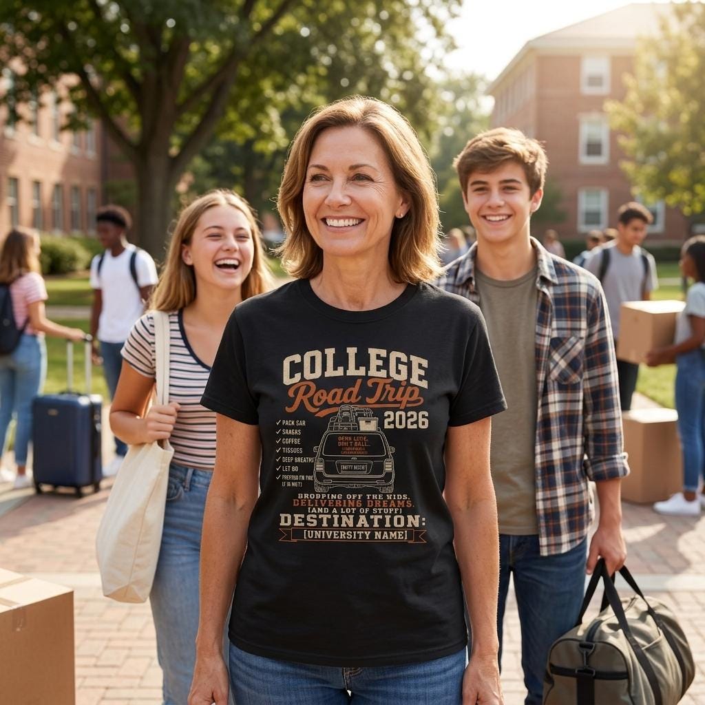 College Road Trip 2026 T-Shirt, Parent Move-In Day Tee, Dorm Adventure Apparel