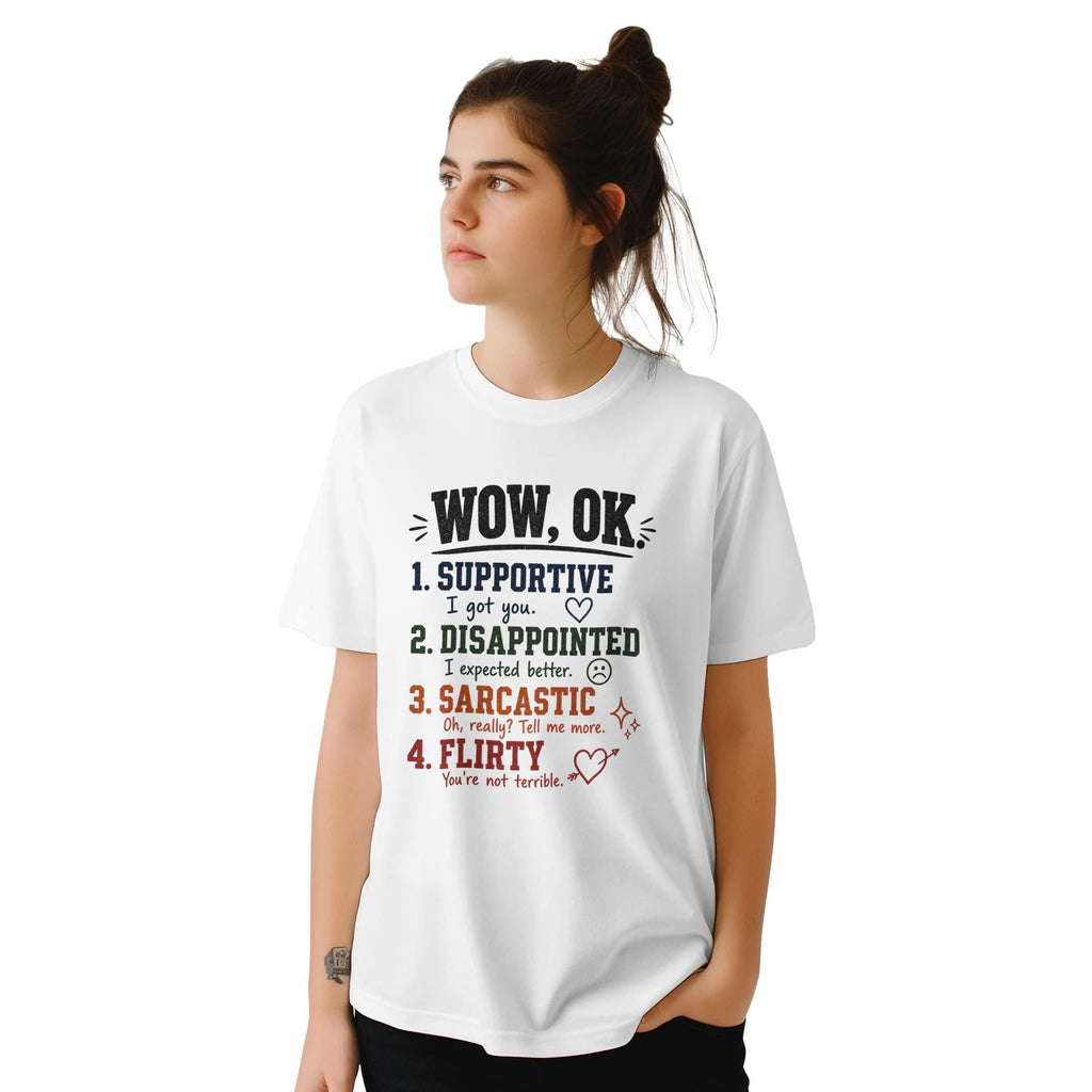 WOW OK Graphic Tee, Viral Meme Shirt, Sarcastic Cotton Crewneck
