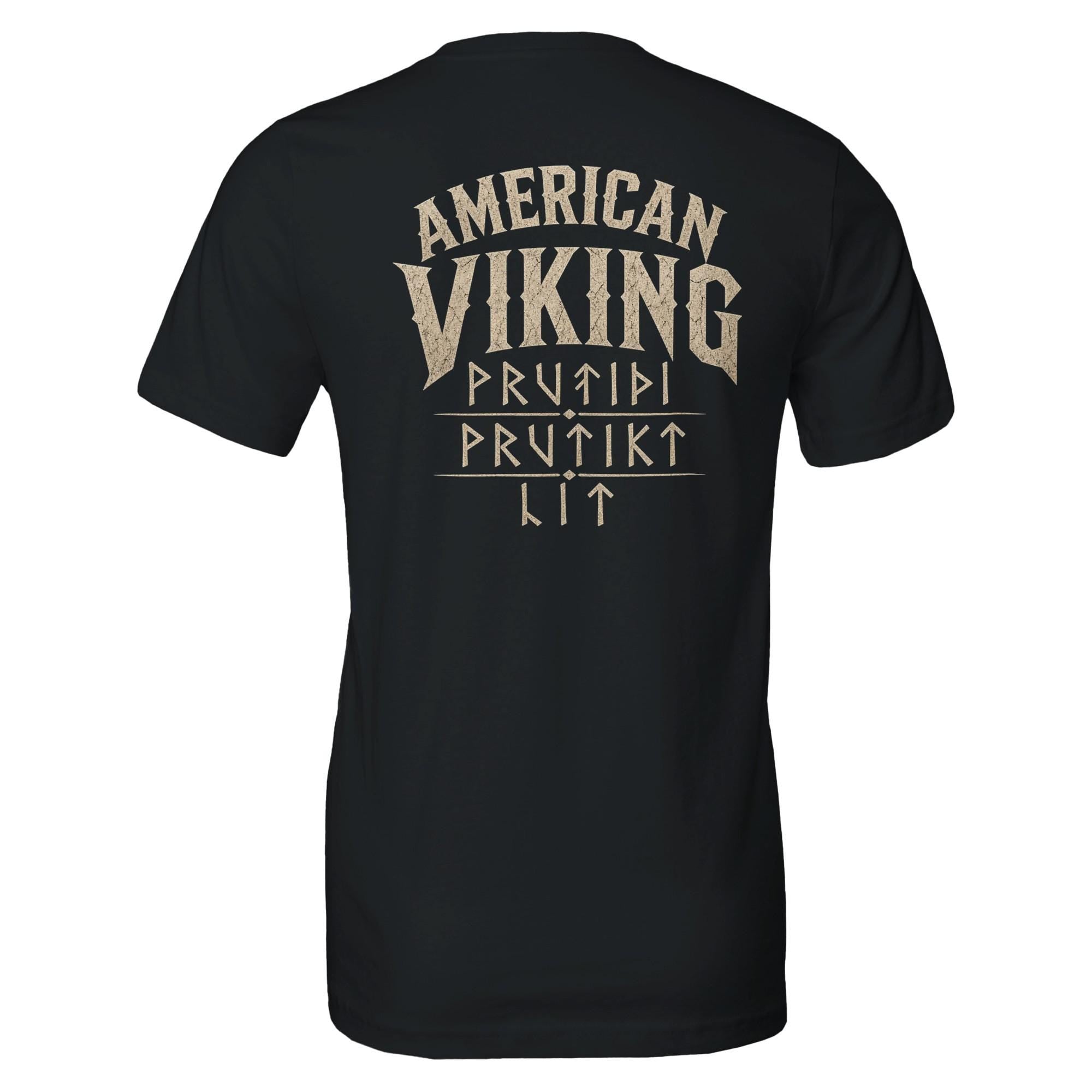 American Viking T-Shirt, Norse Raven Valknut Graphic Tee, Warrior Mindset Shirt