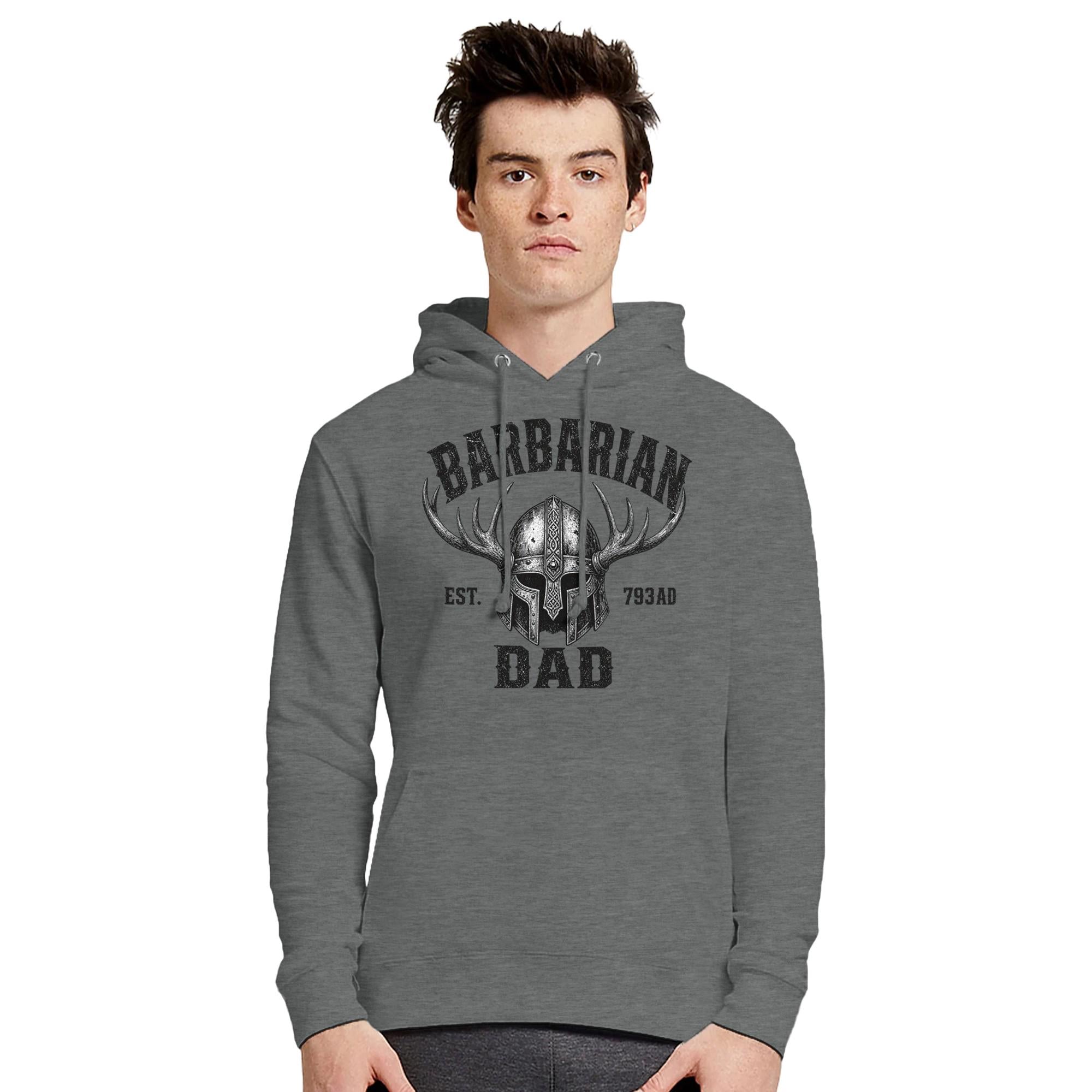 Barbarian Dad Hoodie, Viking Father Gift, Masculine Casual Pullover Sweatshirt