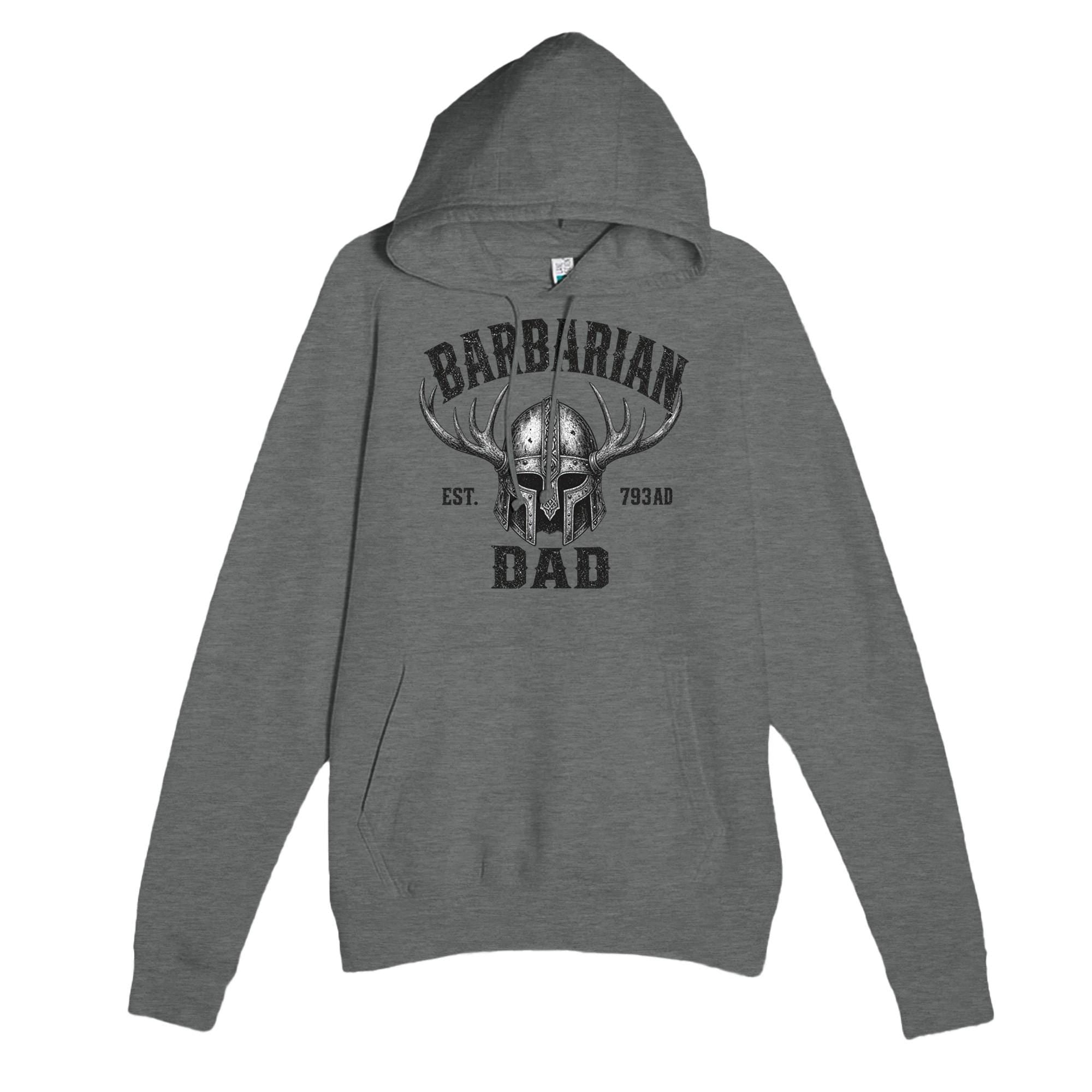 Barbarian Dad Hoodie, Viking Father Gift, Masculine Casual Pullover Sweatshirt