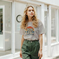 WOW OK Retro Sunset Graphic Tee, Viral Social Media Cotton Shirt