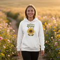 Sunflower Pixie Hoodie, Whimsical Floral Boho Pullover, Summer Spring Sweatshirt