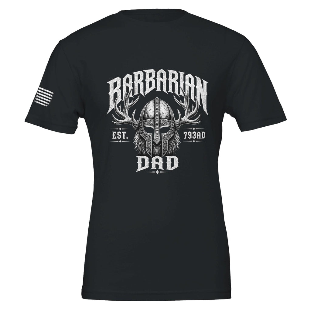 Barbarian Dad Shirt  Graphic Tee Antler Helmet