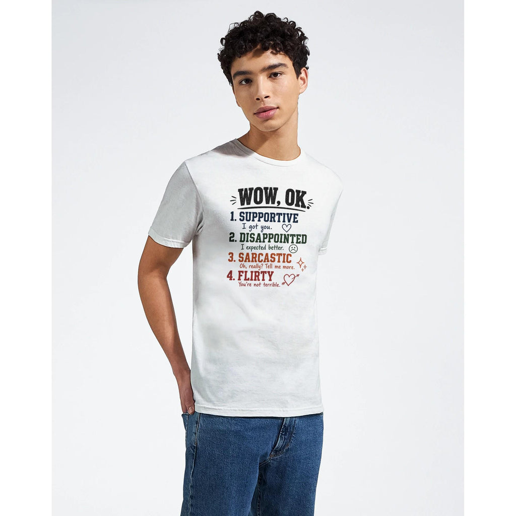 WOW OK Graphic Tee, Viral Meme Shirt, Sarcastic Cotton Crewneck