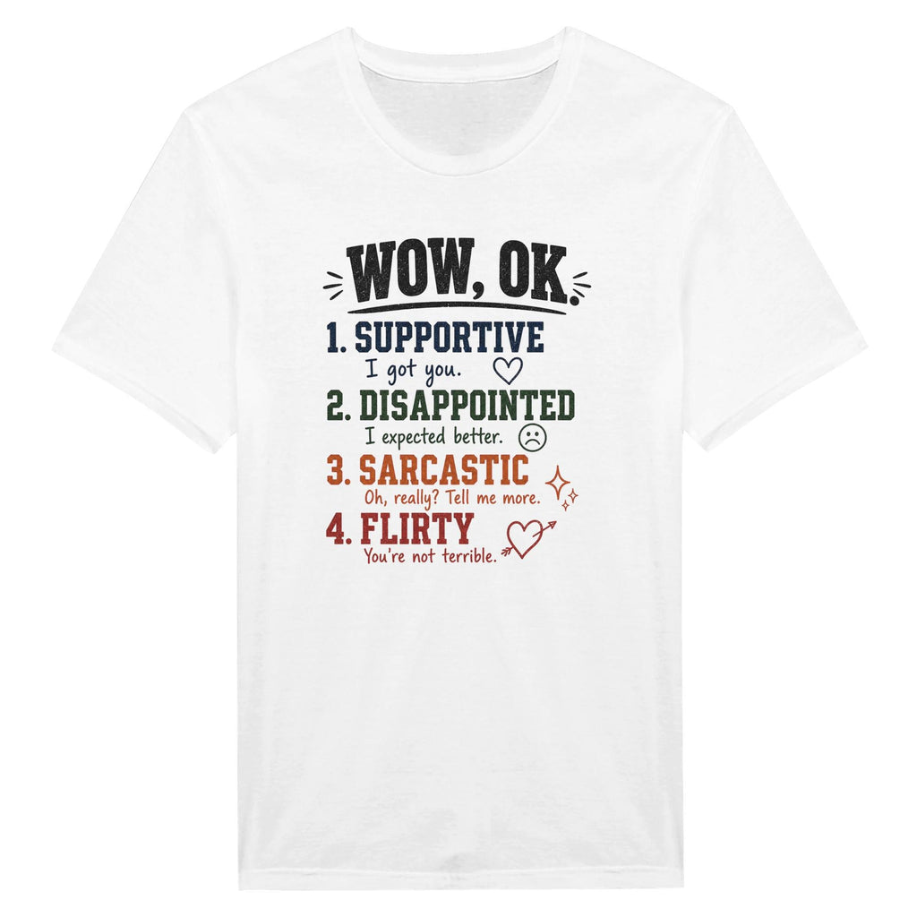 WOW OK Graphic Tee, Viral Meme Shirt, Sarcastic Cotton Crewneck