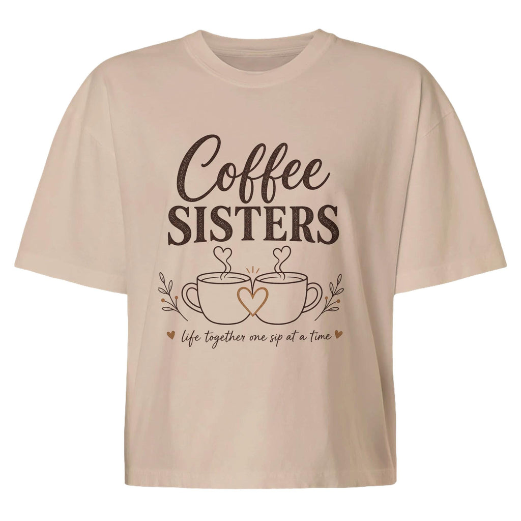 Coffee Sisters Crop Top – 1920s Slang Bestie Tee, Retro Coffee Lover Shirt